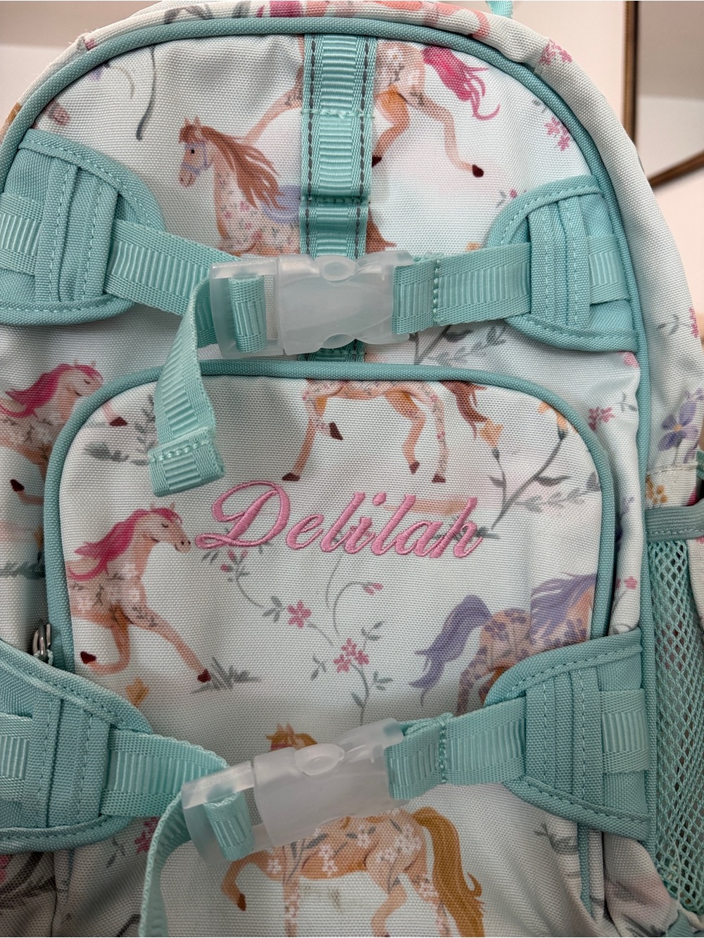 Pottery Barn Kids Mint Unicorn Backpack with Pastel Accents - Picture 2 of 2